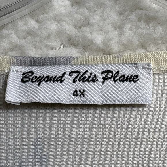 Beyond This Plane Top Women Size 4X Gray Long Sleeve Tie Dye Tunic Oversized - Picture 3 of 7